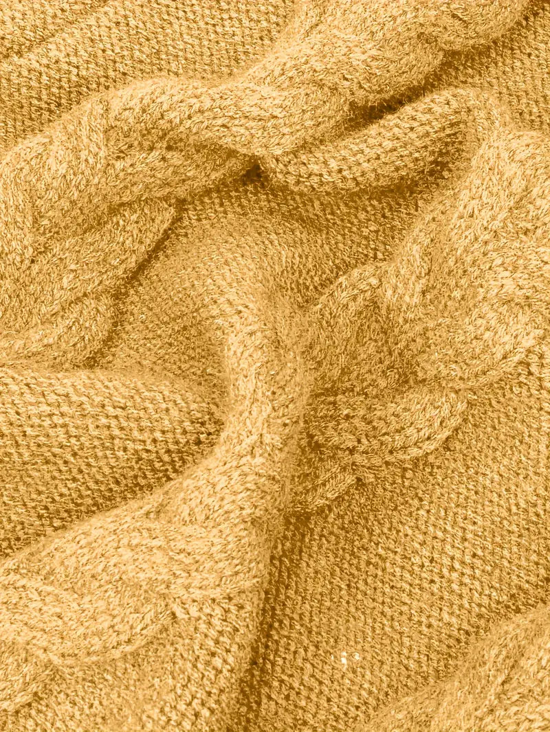 Women's Oversized Cable Knit Turtleneck Sweater