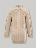 Women's Oversized Cable Knit Turtleneck Sweater