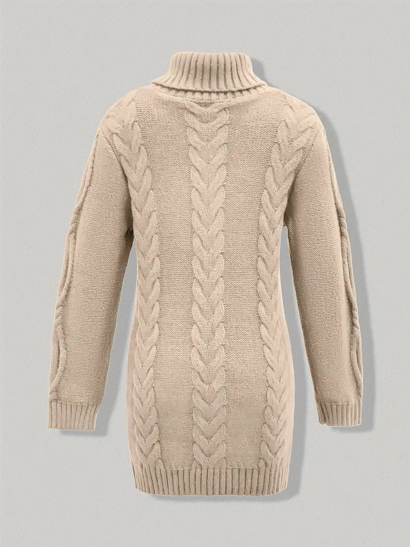 Women's Oversized Cable Knit Turtleneck Sweater