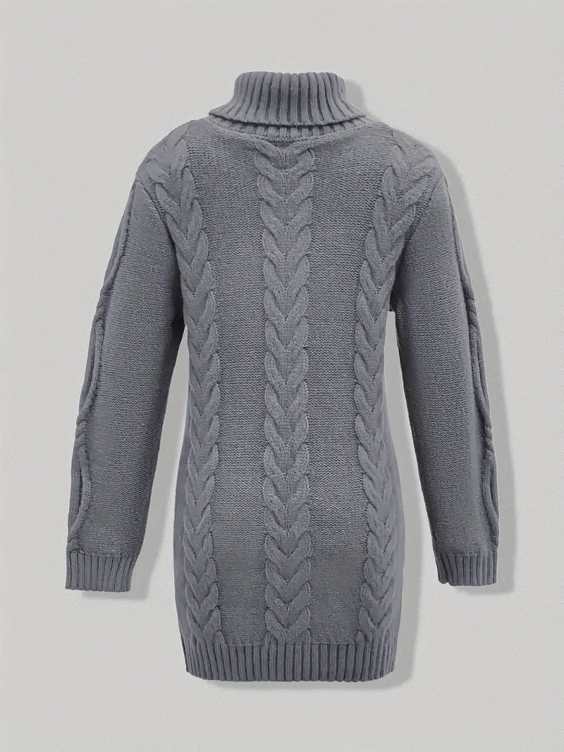 Women's Oversized Cable Knit Turtleneck Sweater