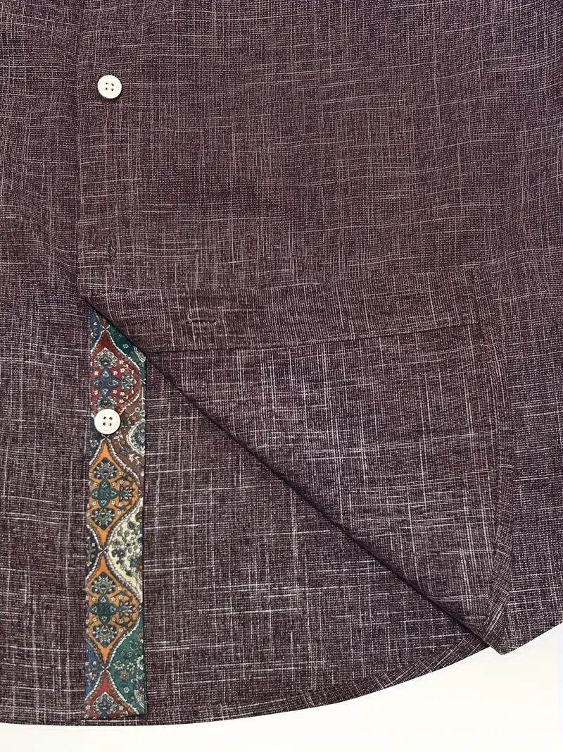 Men's Two-Tone Trim Modern Fit Button-Down Shirt