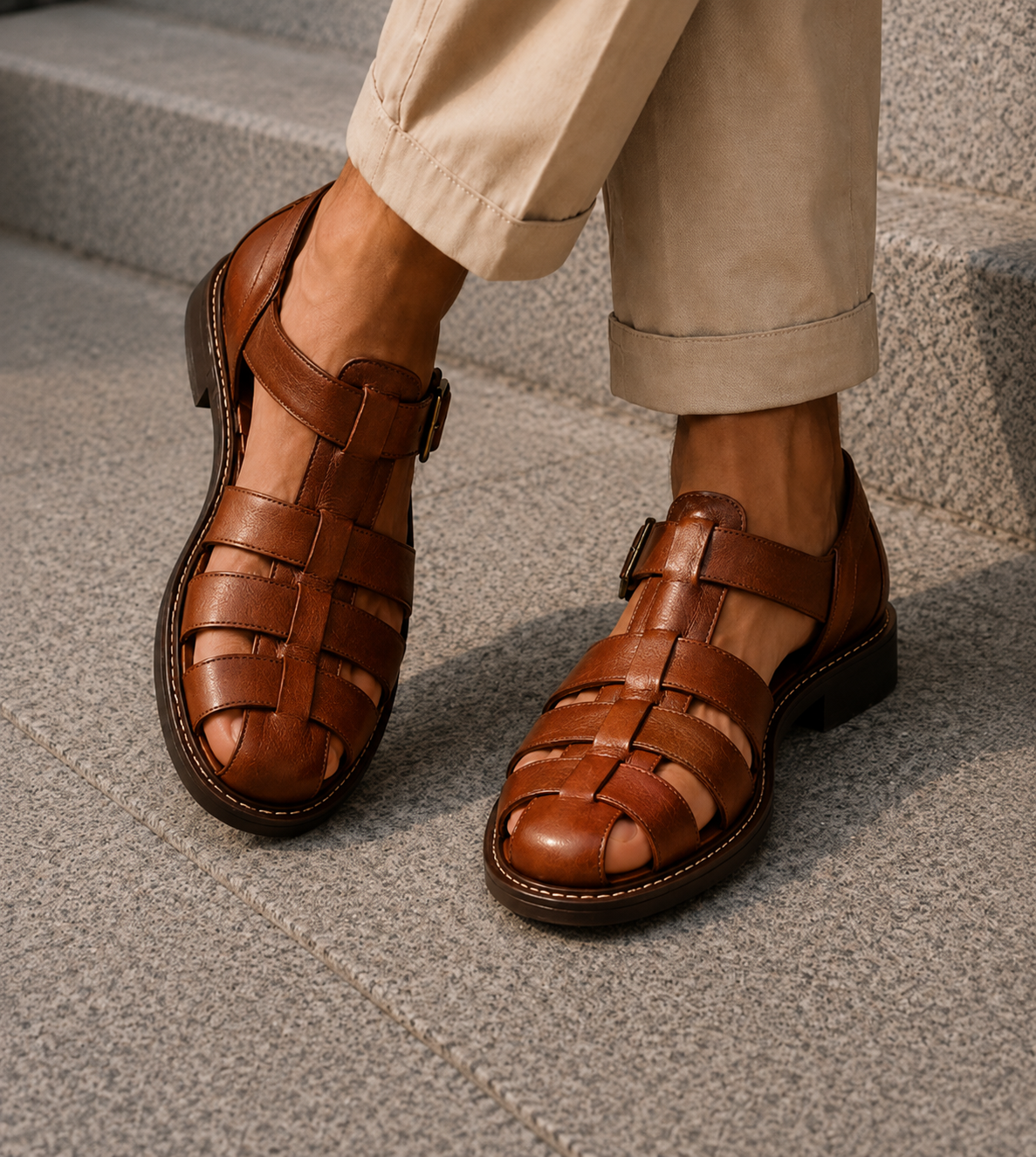Men's Closed Toe Fisherman Sandals Classic Summer Footwear