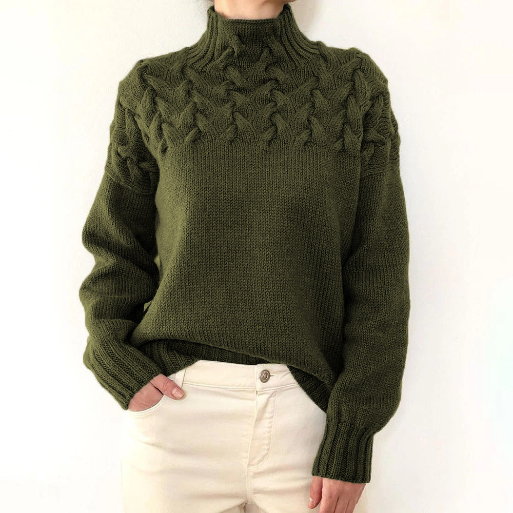 Women's Cable Knit Turtleneck Sweater