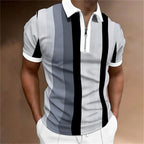 Men's Striped Polo Shirt Tailored Breathable Comfortable Stylish Casual