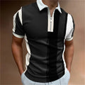 Men's Striped Polo Shirt Tailored Breathable Comfortable Stylish Casual