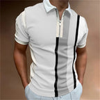 Men's Striped Polo Shirt Tailored Breathable Comfortable Stylish Casual