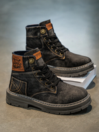 Men's Urban Denim Lace Up Boots With Chunky Sole
