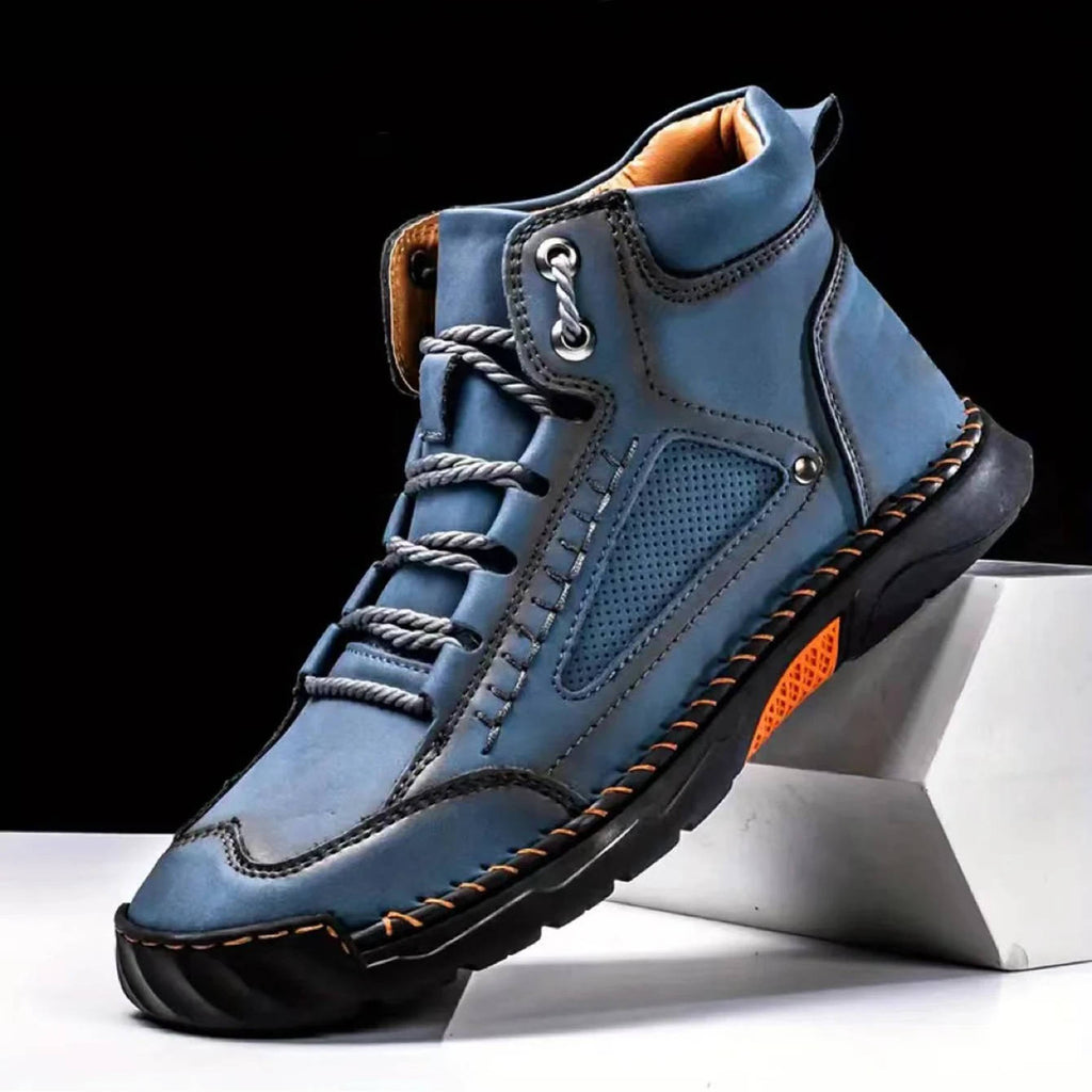 Men's Hand Stitched Ankle High Lace Up Outdoor Boots