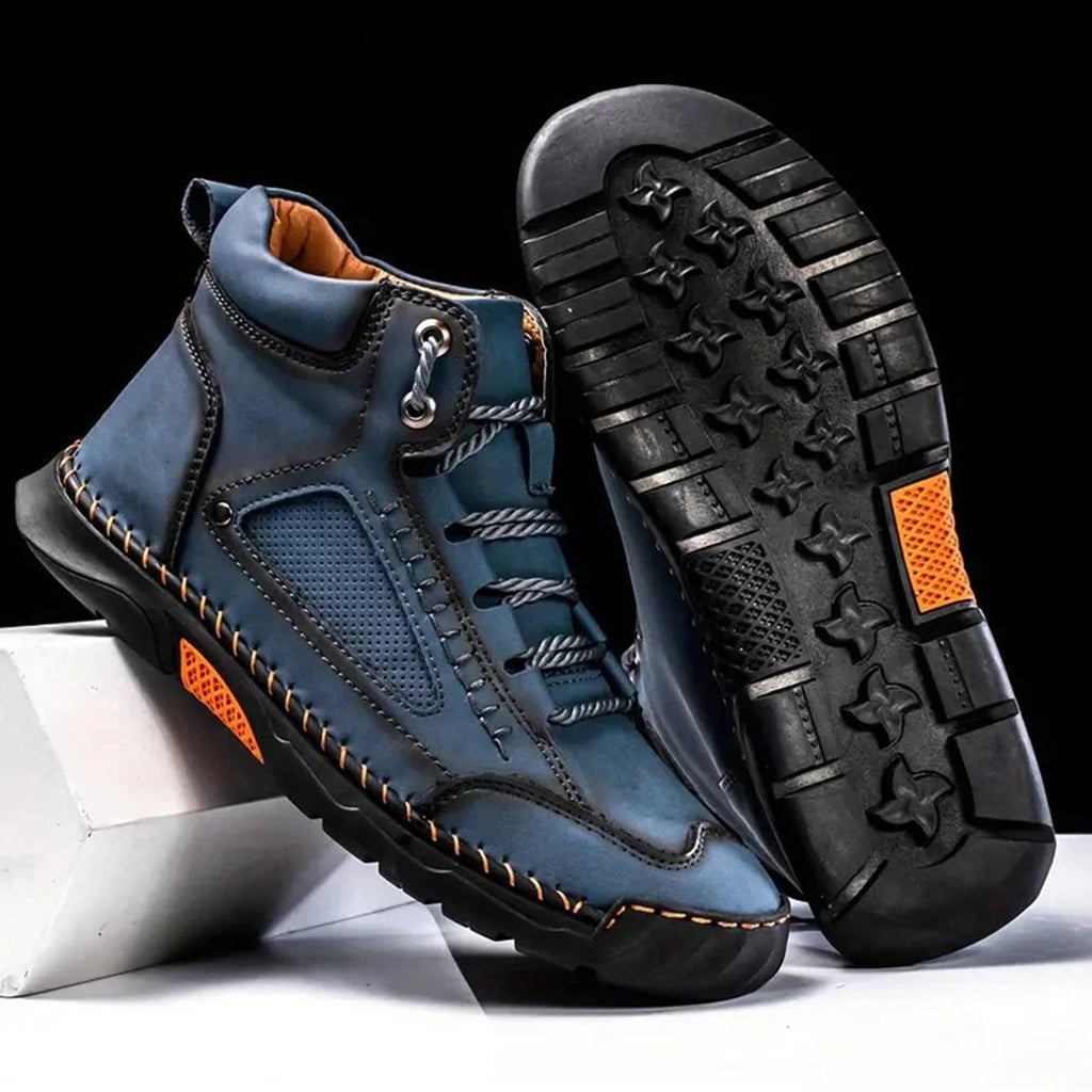 Men's Hand Stitched Ankle High Lace Up Outdoor Boots