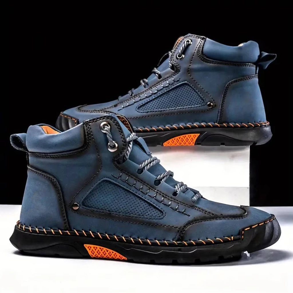 Men's Hand Stitched Ankle High Lace Up Outdoor Boots