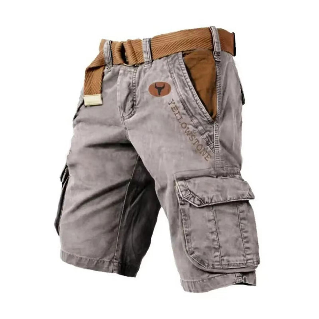 Men's Washed Cargo Shorts Relaxed Utility Outdoor Summer Fit