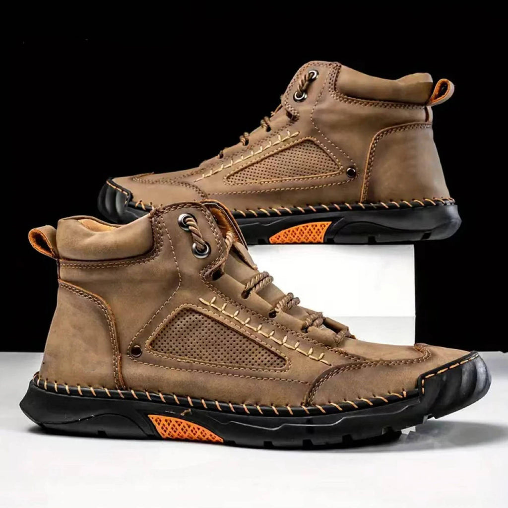 Men's Hand Stitched Ankle High Lace Up Outdoor Boots