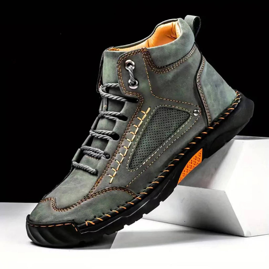 Men's Hand Stitched Ankle High Lace Up Outdoor Boots