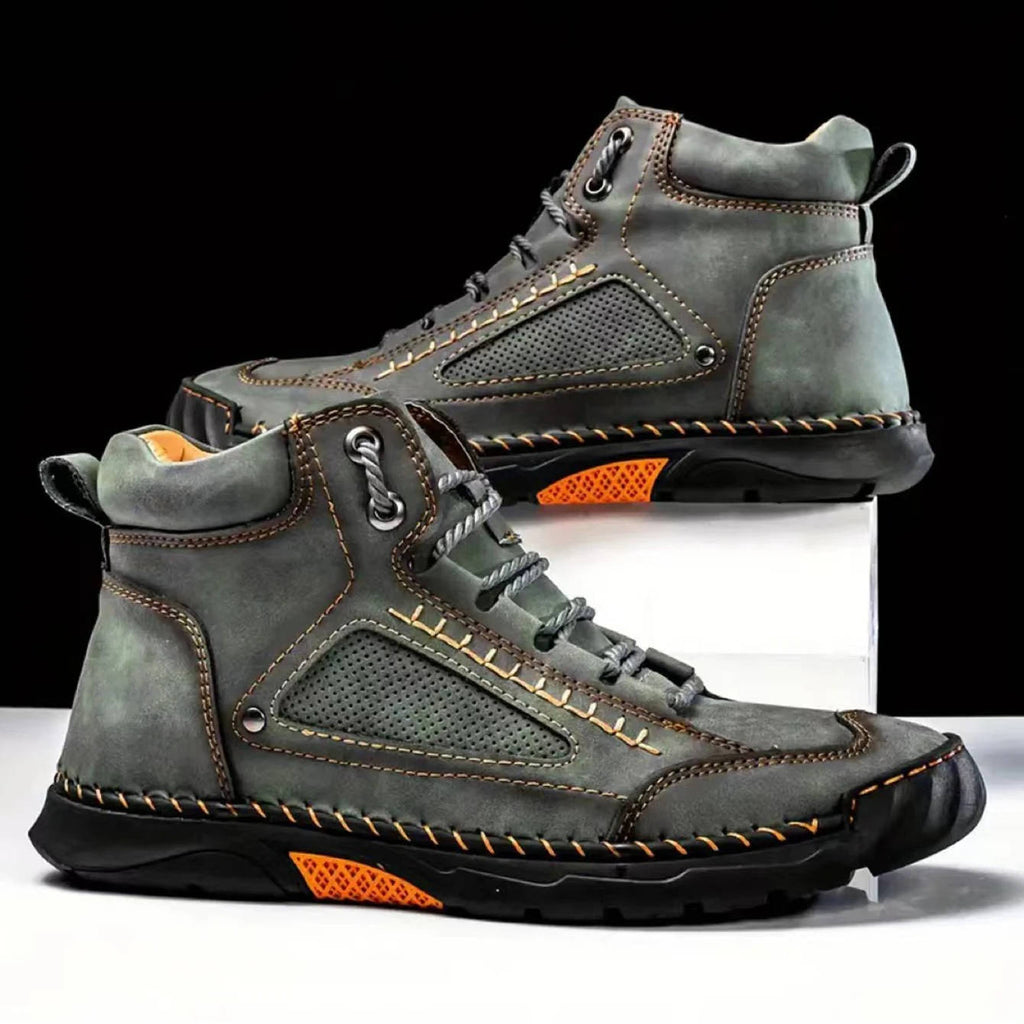 Men's Hand Stitched Ankle High Lace Up Outdoor Boots