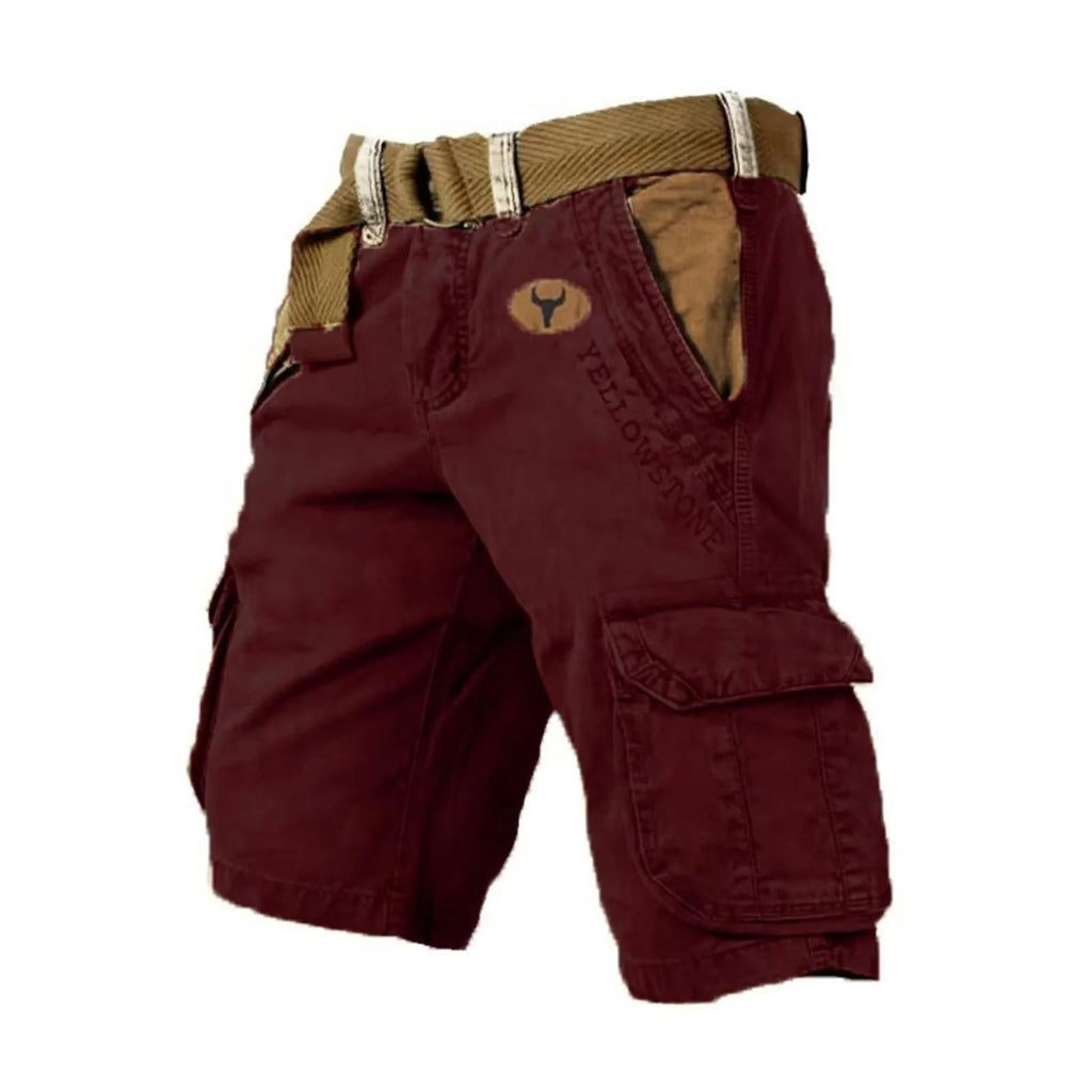 Men's Washed Cargo Shorts Relaxed Utility Outdoor Summer Fit
