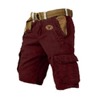 Men's Washed Cargo Shorts Relaxed Utility Outdoor Summer Fit