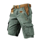 Men's Washed Cargo Shorts Relaxed Utility Outdoor Summer Fit