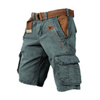 Men's Washed Cargo Shorts Relaxed Utility Outdoor Summer Fit
