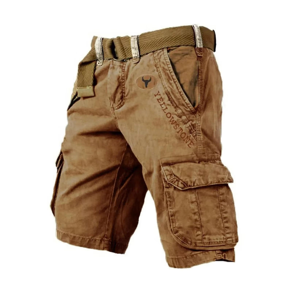 Men's Washed Cargo Shorts Relaxed Utility Outdoor Summer Fit