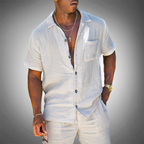 Men's Linen Two Piece Relaxed Fit Shirt and Trouser