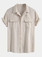 Men's Relaxed Summer Shirt and Trousers Set Cuban Collar