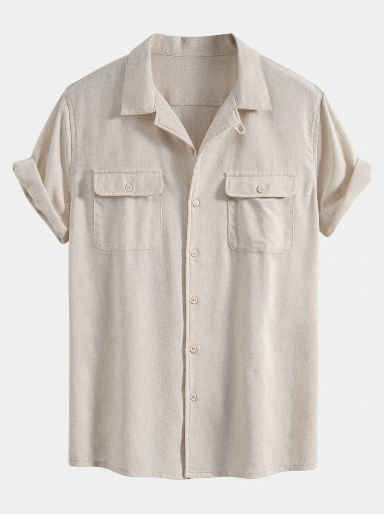 Men's Relaxed Summer Shirt and Trousers Set Cuban Collar