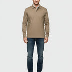 Men's Smart Casual Polo Shirt Long Sleeve Collared Top