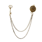 Men's Double Chain Brooch Vintage Inspired Accent for Jackets