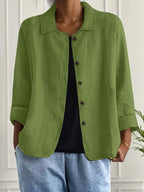 Women's Lightweight Button Front Jacket – Relaxed Summer