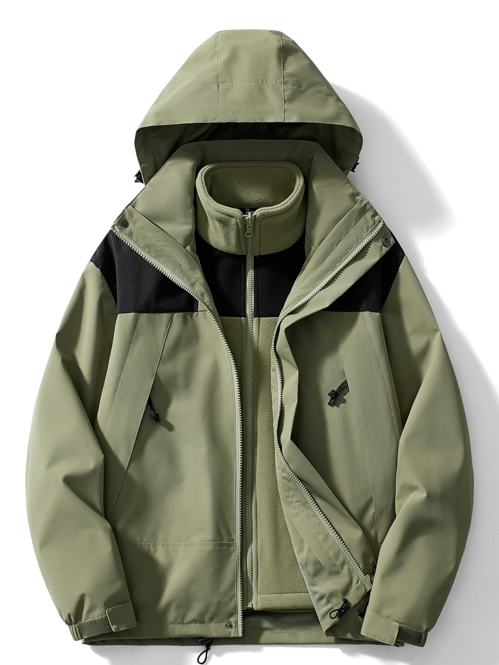 Men's 3 in 1 Outdoor Jacket Hooded Winter Layer