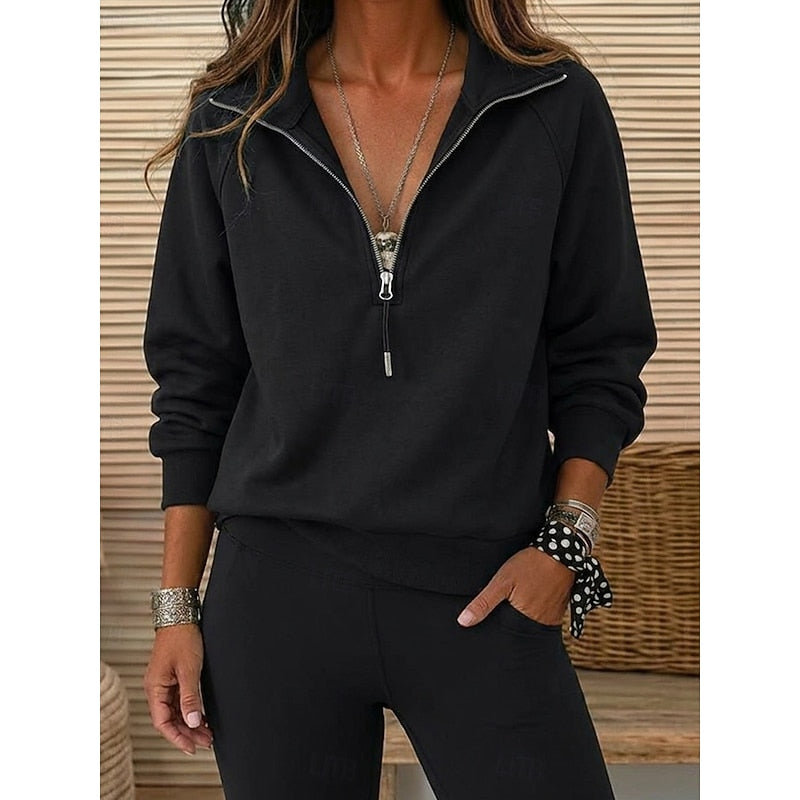 Women's Easy Everyday Quarter-Zip Sweater - Black