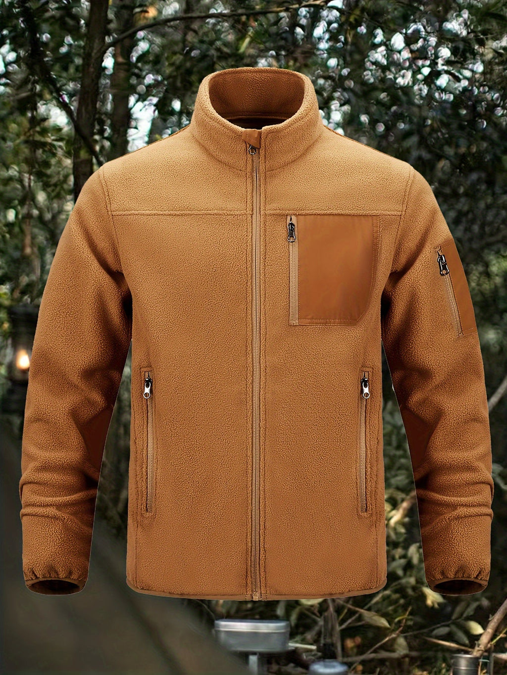 Women's Zip-Pocket Outdoor Jacket with Stand-Up Collar