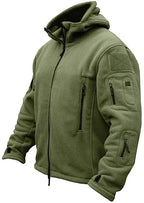 Men's Hooded Fleece Jacket Warm Multi Pocket Outdoor Layer