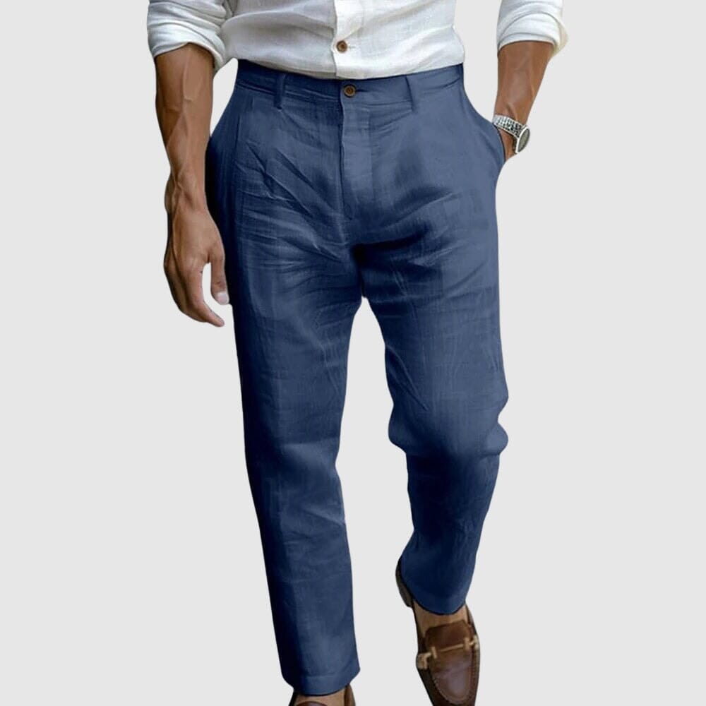 Men's Lightweight Summer Trousers Relaxed Tailored Pants for Holiday