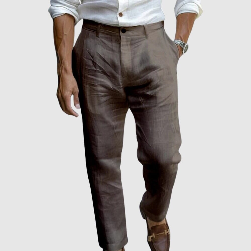 Men's Lightweight Summer Trousers Relaxed Tailored Pants for Holiday