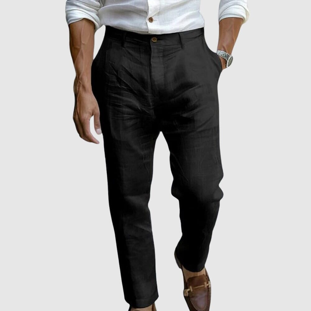 Men's Lightweight Summer Trousers Relaxed Tailored Pants for Holiday