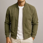 Men's Slim Suede Bomber Jacket Refined Transitional Layer