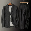 Men's Linen Blazer and Trousers Set Refined Summer Suit