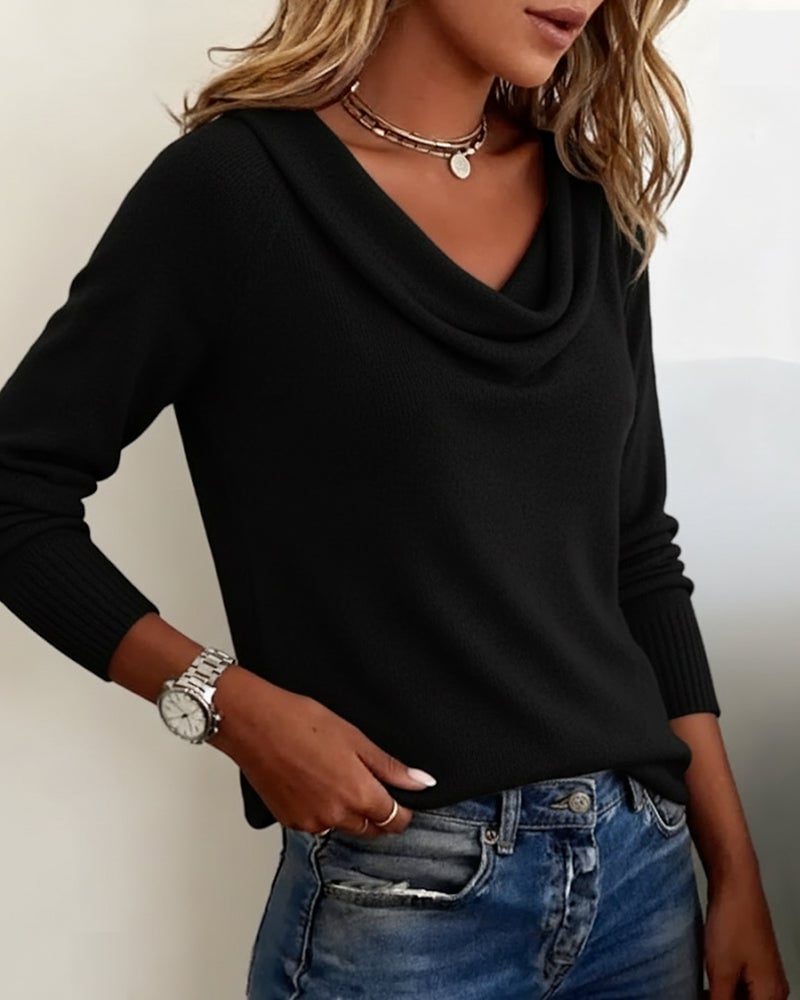 Women's Hip-Length Cowl Neck Sweater