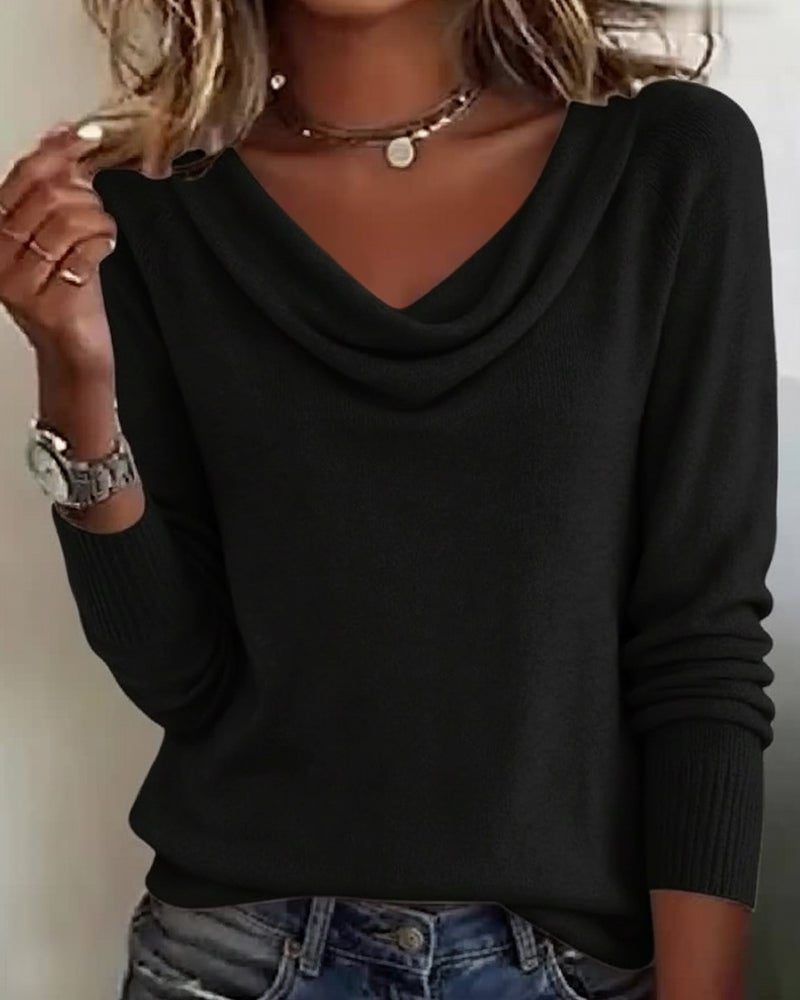 Women's Hip-Length Cowl Neck Sweater