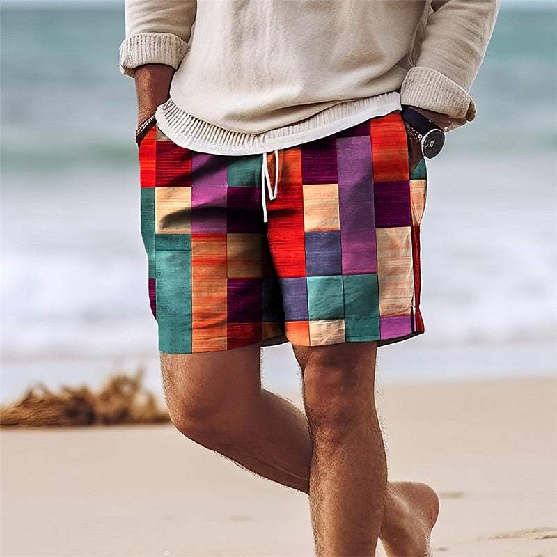 Men's Printed Summer Shorts Relaxed Tie Waist Fit