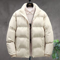 Men's Relaxed Insulated Stand-Collar Puffer Jacket - Cream