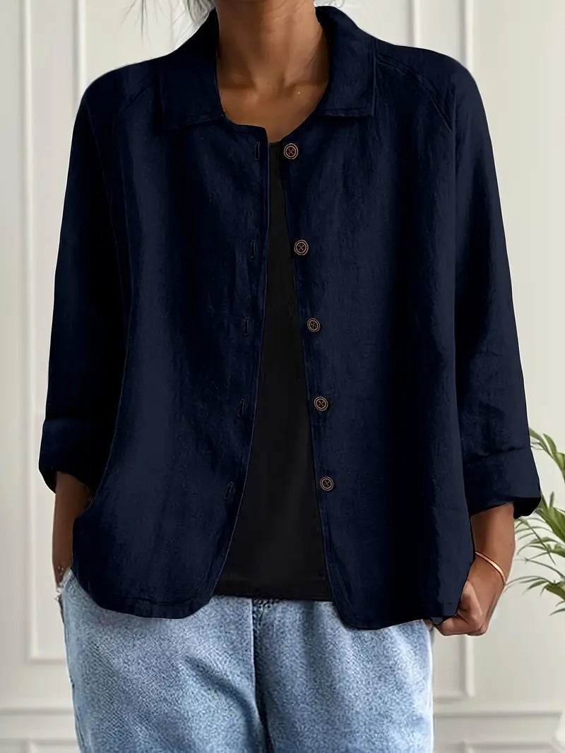 Women's Lightweight Button Front Jacket – Relaxed Summer