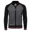 Men's 100% Cotton Zip Up Cardigan Soft Stand Knit