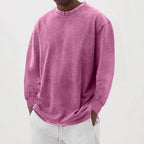 Men's Relaxed Crew Neck Knit Sweater With Dropped Shoulders
