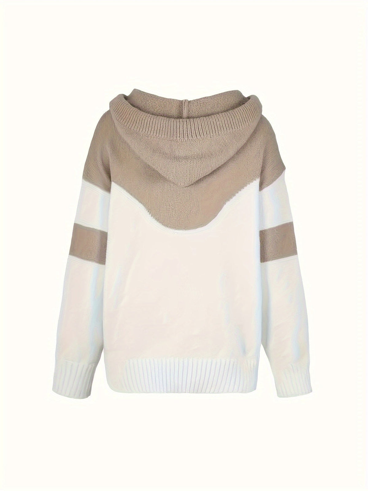 Women's Drawstring Hood Two-Tone Relaxed Pullover Hoodie