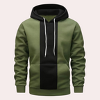 Men's Hoodie Contrast Panel Pullover Drawstring Hood Casual Streetwear