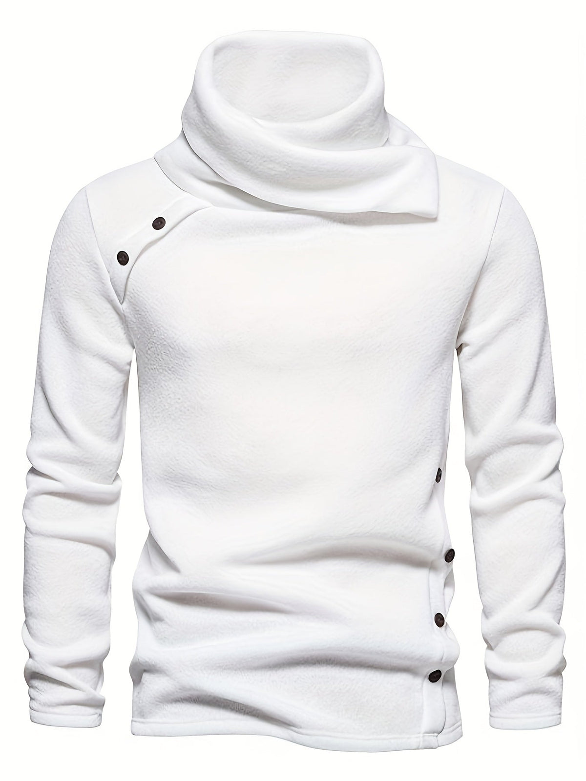 Women's Long Sleeve Draped Collar Sweater with Buttons