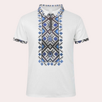 Men's Embroidered Polo Shirt Pattern Detail Slim Fit Casual