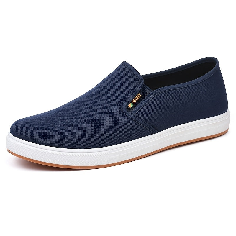 Men's Canvas Slip On Loafers With Elastic Side Panels